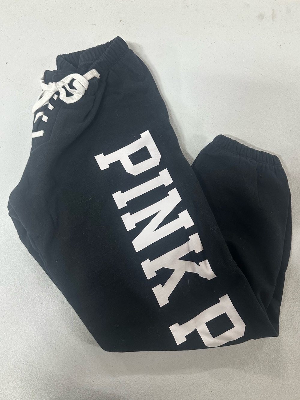 PINK Victoria's Secret Black Sweatpants with White Logo